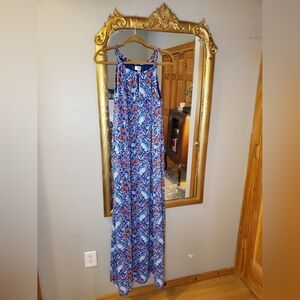 LONG Old Navy Floral Blue Maxi Dress
